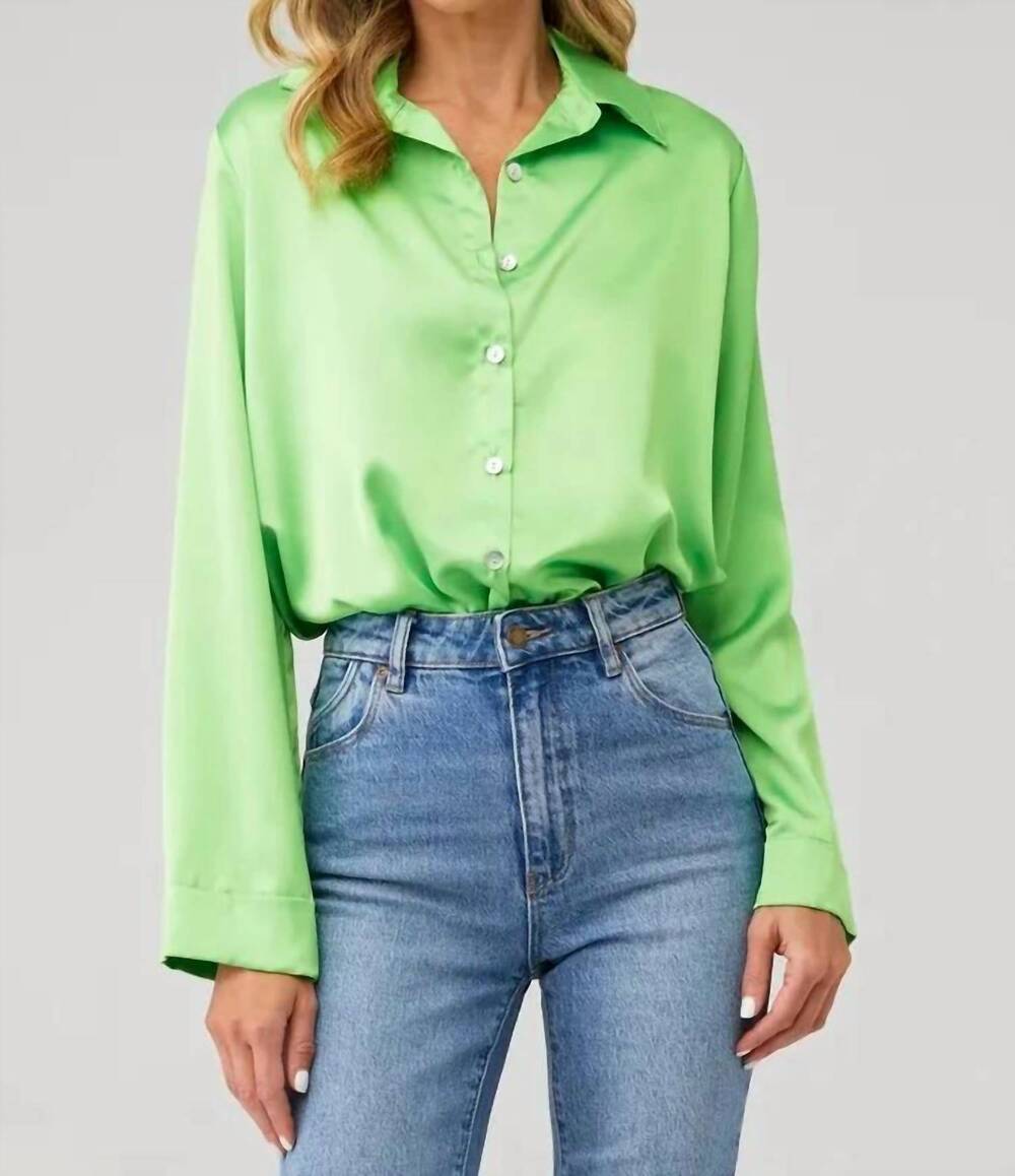 NEW SHOW ME YOUR MUMU smith button down top in green